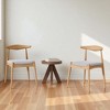 Set of 2 Mid-Century Modern Rubberwood Dining Chairs with Upholstered Cushions, Ergonomic Arched Backrest for Kitchen & Dining Room - 2 of 4