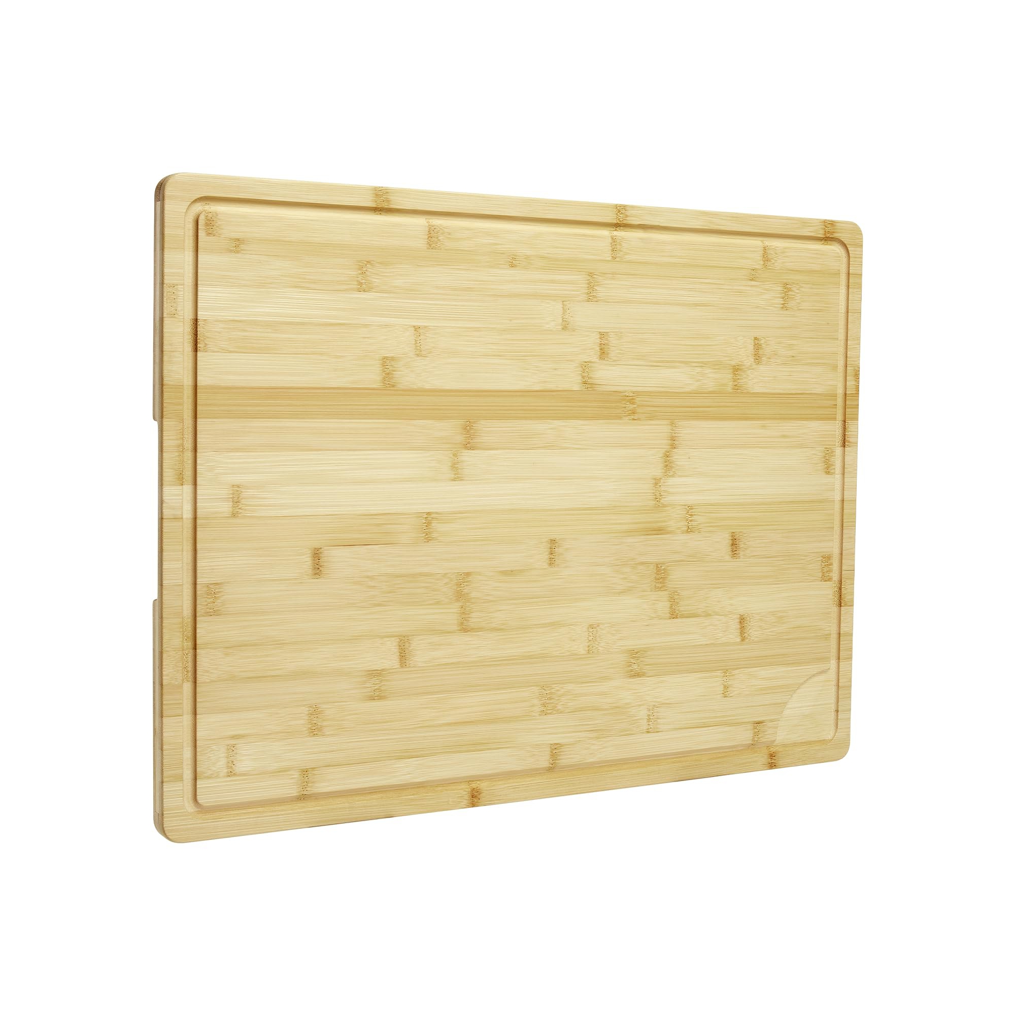 Natural 24"x18" Bamboo Cutting Board ¨C Extra Large Kitchen Chopping Board with Juice Groove & Handle