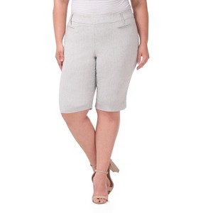 Rekucci Curvy Woman Ease into Comfort Pull-On Modern City Shorts with Tummy Control and Real Pockets - 1 of 4