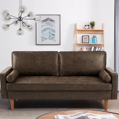 Mid Century Modern Couch, Loveseat Sofa With Wood Legs, Track Armrest ...