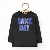 Game Day Blue Checkered - Kids Toddler Long Sleeve Graphic Tee and Kids Youth Long Sleeve Graphic T-Shirt - 2 of 3