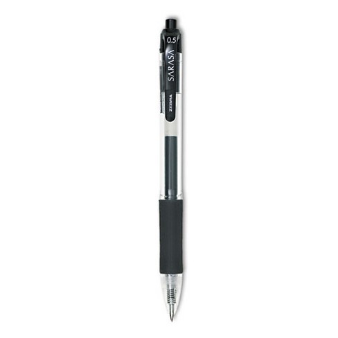 Zebra Sarasa Dry Gel X20 Gel Pen, Retractable, Fine 0.5 mm, Black Ink, Clear/Black Barrel, 12/Pack - image 1 of 4