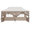 PAGED 10x20 Canopies and Gazebos with 6 Sidewalls, UV and Waterproof Protection, 3 Height Adjustable Outdoor Tent for Weddings, Beach, Khaki - 2 of 4