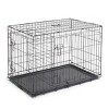 Munora - 36 Inch Folding Steel Dog Crate with Slide-Out Tray - Black - 3 of 4