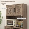 Aghana Digitals Farmhouse Kitchen Hutch Cabinet with Barn Doors, Adjustable Shelves, Easy-Glide - 4 of 4