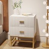Hommoo Striped 2-Drawer Nightstand - 2 of 4