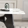 Hooseng 79" Dining Table for 6-8 People, Modern White Rectangular Kitchen Table with Marble Tabletop, Modern Long Dining Room Tables with 8 Chairs - 4 of 4