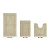 Lux Premium 100% Cotton  Ultra-Soft Tufted Solid Reversible 3 Piece Bath Rug Set, Water-Absorbent, Durable, Machine Washable Bathroom Rug - 2 of 4