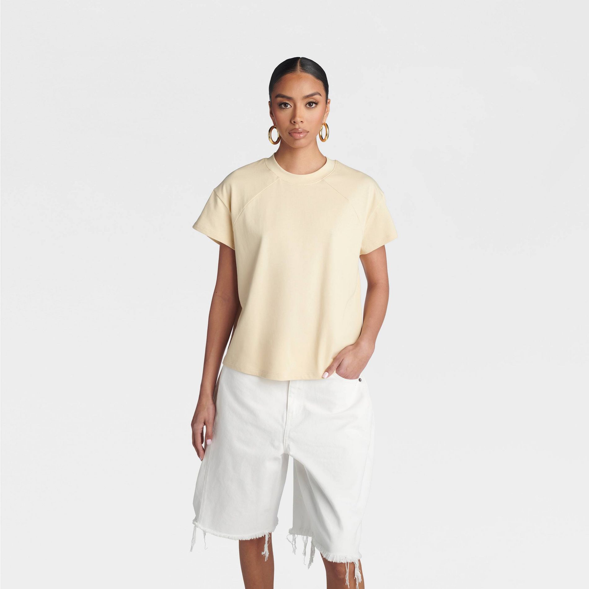KBB by KAHLANA Women's Short Sleeve 'The Baseball T-Shirt' - Tan
