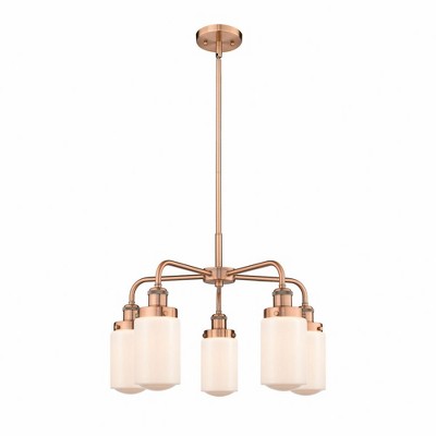 Dover - 5 Light Stem Hung Chandelier In Art Deco Style-15.5 Inches Tall and 22.5 Inches Wide