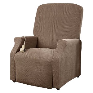 Stretch Pique Lift Recliner Slipcover Taupe - Sure Fit, Size: Medium, Brown