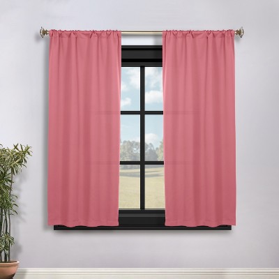 Classic Modern Solid Room Darkening Semi-Blackout Curtains, Rod Pocket, Set of 2 by Blue Nile Mills