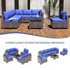 homfan 7 Piece Outdoor Patio Furniture Set, PE Rattan Conversation Sofa Set, Wicker Patio Set w/Thick Cushions & Glass Top Coffee Table - 2 of 4