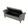Kumasinova 63 Inch Velvet Storage Ottoman,Rectangular Entryway Bench with Wood Legs for Bedroom and Living Room,End of Bed,Gray - 2 of 4