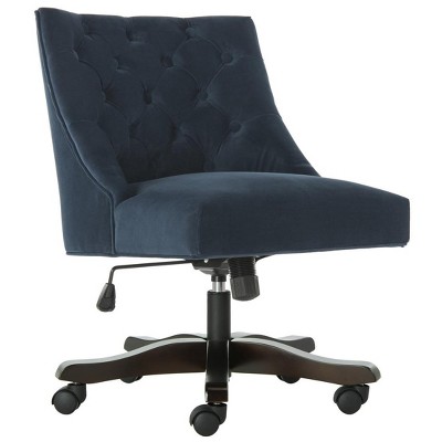 Transitional Soho Navy Velvet Tufted Adjustable Desk Chair