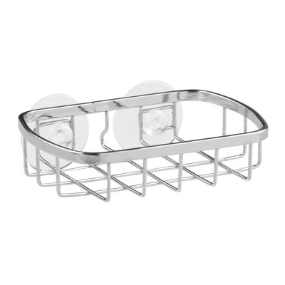 iDesign Stainless Steel Suction Soap Dish for Shower - Chrome