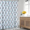 Geometric Lattice Shower Curtain, Geometric Lattice Cotton Blend Fabric, Modern Bathroom Decor - 2 of 4