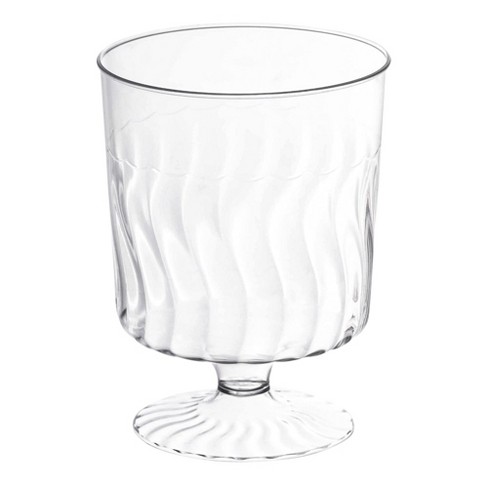 Smarty Had A Party 8 oz. Clear Plastic Pedestal Wine Glasses (240 Glasses) - image 1 of 1