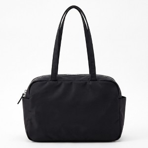 black zippered lightweight travel tote bag Transit Small  Laptop Bag, Foldable Base, Interior Pockets - Pebble friendly tote bag designed to reduce waste and keep up with your active lifestyle Alilang Women's Lightweight Shoulder Tote