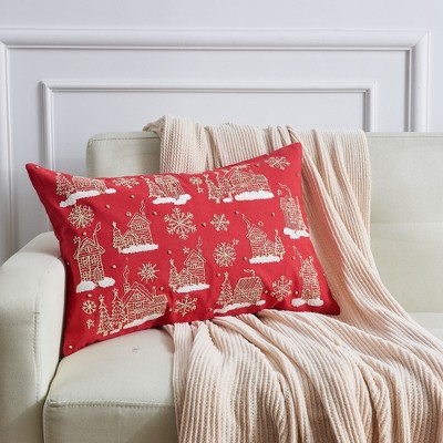 Christmas Holiday Embroidered Throw Pillow - Great Bay Home
