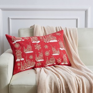 Christmas Holiday Embroidered Throw Pillow - Great Bay Home - 1 of 4