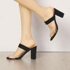 Allegra K Women's Dual Clear Strap Block Heels Slides Sandals - 2 of 4