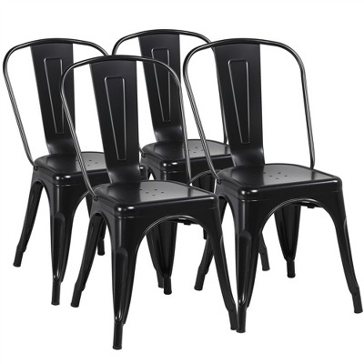 Yaheetech Pack Of 4 Stackable Classic Metal Dining Chair For Indoor ...