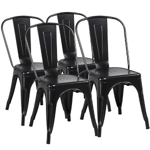 Yaheetech Pack of 4 Stackable Classic Metal Dining Chair for Indoor Outdoor - 1 of 4