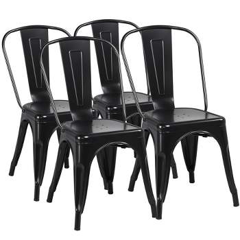 Yaheetech Pack of 4 Stackable Classic Metal Dining Chair for Indoor Outdoor