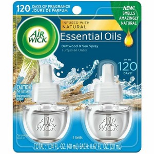 Air Wick Scented Oil Warmer Refill - Oil - 0.7 fl oz (0 quart) - Turquoise Oasis - 60 Day - 2 / Pack - Wall Mountable, Long Lasting - 1 of 3