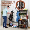 MOEPISY Garage Sports Equipment Organizer, 3 Golf Bags Storage Stand, Heavy-Duty Ball Storage Rack with Basket and Hooks - 4 of 4
