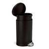 simplehuman 6L Semi-Round Step Bathroom Trash Can, Matte Black Stainless Steel - 3 of 4
