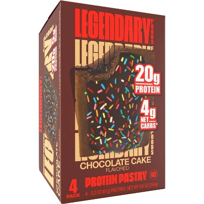 Legendary Foods Gluten Free and Keto Friendly Protein Pastry - Chocolate Cake - 8.6oz/4ct