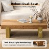 Rustic Farmhouse Solid Wood Coffee Table with Block Legs, Rectangular Low Profile Accent Table for Living Room or Home Office-Tanpinhause - 4 of 4
