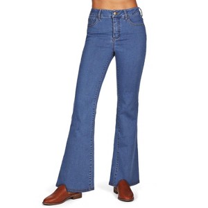 Memoi Sustainable Cotton Blend Fashion Denim Boot Cut Leggings - 1 of 2