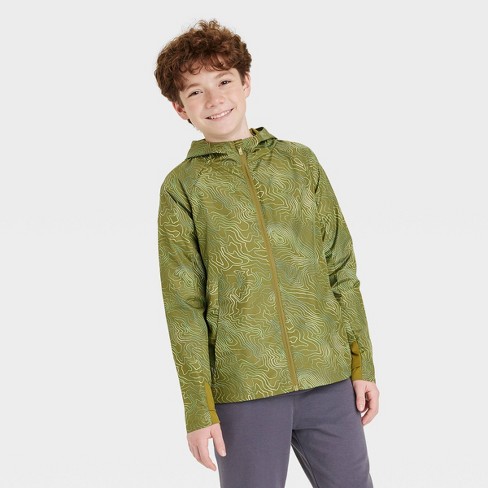 Boys' Rain Jacket - All In Motion™ Olive Green L