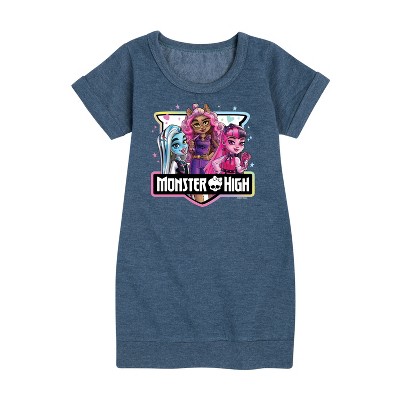 - Mattel - Girl Group Crest Graphic Short Sleeve Fleece Dress