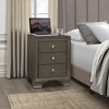NicBex 18 inch Nightstand with 3 Drawers,Side Table with 2 USB Ports and Metal Round Handle,Bedside Table for Bedroom,Living Room,Brown/Gray/White - 2 of 4