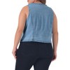 Agnes Orinda Women's Plus Size Denim Sleeveless V Neck Button Down Waistcoat Jean Vest - 4 of 4