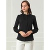 INSPIRE CHIC Women's Button Down Ruffle Collar Long Sleeve Chiffon Shirt - 3 of 4