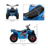 Aosom 6V Electric Toy Car with Forward Backward, Wear-Resistant Wheels for Ages 18-36 Months, Blue - 3 of 4