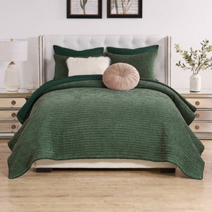 Greenland Home Fashions Velvet Crush Forest Quilt Bedding Set Green - 1 of 4