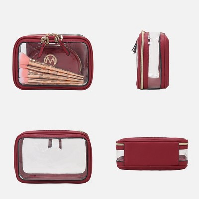 MKF Collection Laura Women's Cosmetic Punch 10 Pcs Sets, Small Travel Makeup Bag by Mia k - Navy — фото 5