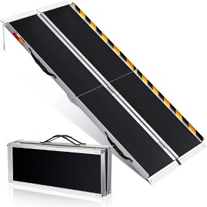 2-8Ft Non-Slip Folding Wheelchair Ramp, Portable Threshold Ramp for Home Use, Scooter Access for Car, Doorways, Curbs, and Stairs(Using height 2-24") - 1 of 4