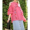 Women's Floral Embroidered Peasant Top - umgee - 4 of 4