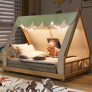 Polibi Kids Tent House Bed with Lights and Skylight - 1 of 4