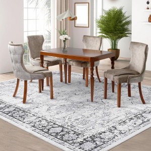 Modern Washable Printed Area Rug, Floor Carpet with Non-Slip Backing, Low Pile Stain Resistant & Non-Shedding Accent Mat for Living Room Bedroom - 1 of 4