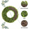 Boxwood Wreath 20inch Outdoor Indoor All Seasons Decor Green Durable Long Lasting Easy to Hang - 2 of 4