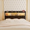 Aheaplus Upholstered Headboard with Storage Shelf, Charging Station and LED Light - 2 of 4