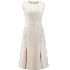INSPIRE CHIC Women's Tweed Round Neck Sleeveless Elegant Work A-Line Dress - 1 of 4